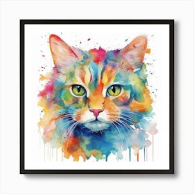 Colorful Cat Art Print