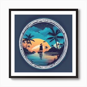 Sunset At Sea Art Print