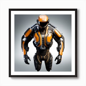 Orange And Black Suit Art Print