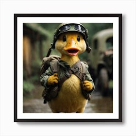 Duck In Uniform Art Print