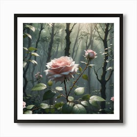 Roses In The Forest Art Print