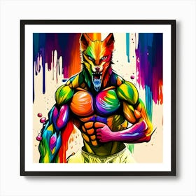 Colorful Wolf 10 Art Print