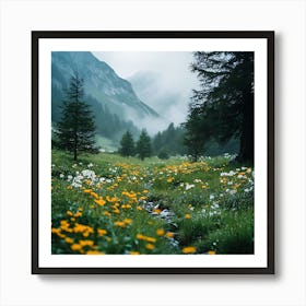 Wildflowers In The Mountains Art Print