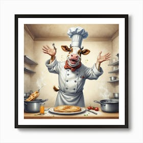 Chef Cow 18 Art Print