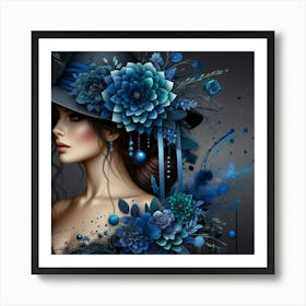 Blue Hat Art Print