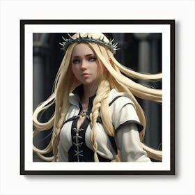 Girl With Long Blonde Hair Art Print