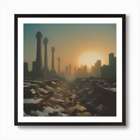 Industrial Sunset Art Print