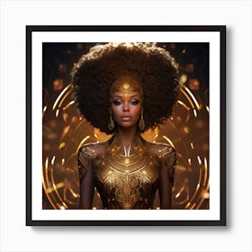 AN ODE TO AFRO FUTURISM IN GOLD Art Print