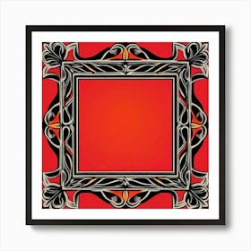 Red And Black Frame 1 Art Print