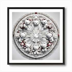 mandala bears Art Print