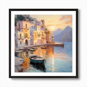 AI Golden Glow of Amalfi  Affiche