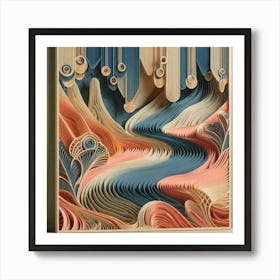 Paper Cut Art abstract painting Art Print