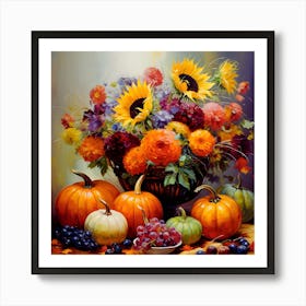 Floral Whispers Of Fall Art Print