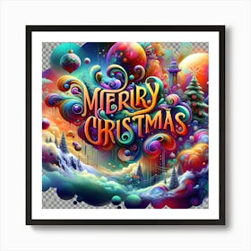 A Whimsical, Psychedelic Image Of Merry Christmas Molly Written In Vibrant, Swirling Letters, With A Transparent Background, Featuring Surreal Art Print