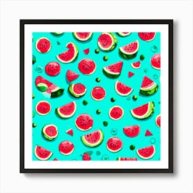 Watermelon Seamless Pattern Art Print