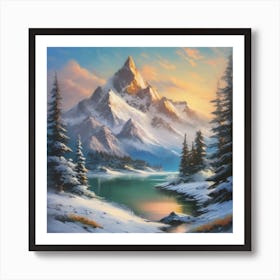 Snowy Mountains Art Print