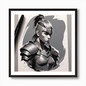 Warrior In Armor Art Print