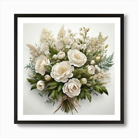 Bouquet Of White Flowers 1 Art Print