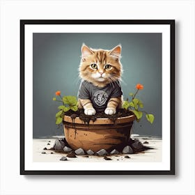 Leonardo Diffusion Xl An Adorable Cat Perched In The Center Of 0 (1) Affiche