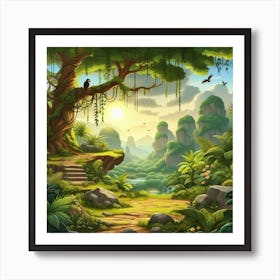 Landscape Of The Jungle Art Print