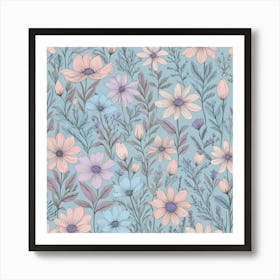 Seamless Floral Pattern 6 Art Print