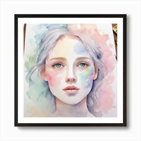 Watercolor Of A Girl 19 Art Print