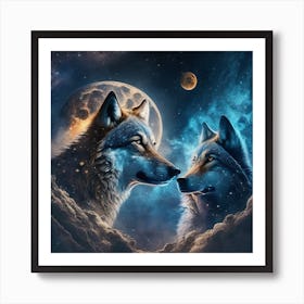 Wolf Couple 1 Art Print