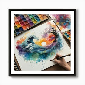 Watercolor Painting Art Print 7 Art Print