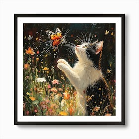 Butterfly Cat 10 Art Print