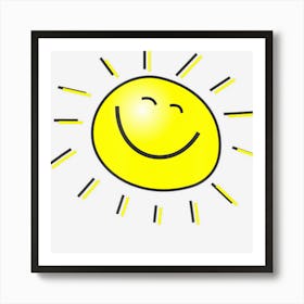 Smiley Face Sunshine Sun Kids Summer Happy Fun Smile Art Print