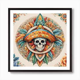 Mexican Skull 34 Art Print