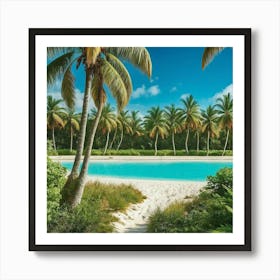 Serenity Shores Palms, Sands, And The Symphony Of Tropics Art Print