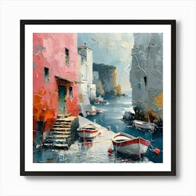 Boats In The Harbor, Abstract Expressionism, Minimalism, and Neo-Dada Art Print