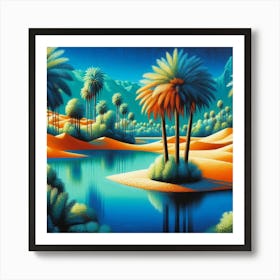 Palm Trees In The Desert Art Print