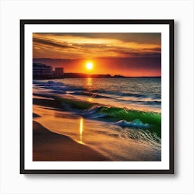 Sunset At The Beach 179 Art Print