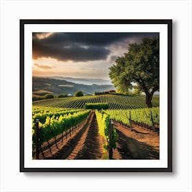 Sunset In The Vineyard 4 Art Print