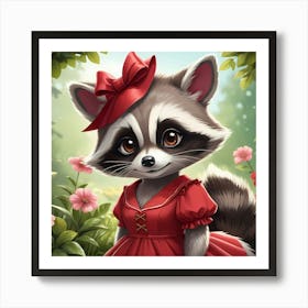 Elegant Raccoon Art Print