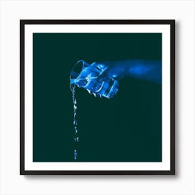 Glass Hand Water Lighting Wallpaper 1024x1024 Art Print