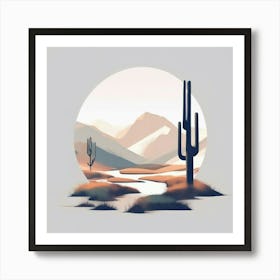 Cactus Landscape Art Print