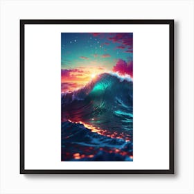 Sunset Over The Ocean Art Print