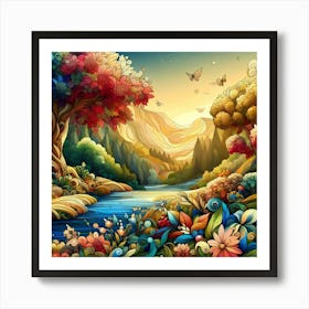 Colorful Landscape Painting 5 Art Print