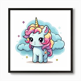 Cute Unicorn 450 Art Print