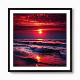 Sunset Over The Ocean 194 Art Print