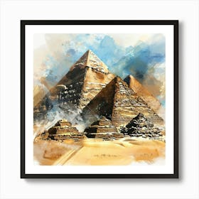 A Pyramids Of Giza Expressive Strokes Illustrati 1719990950 4 Art Print