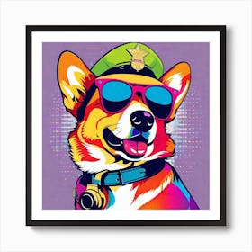 Corgi Police Officer 4 Art Print