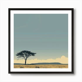 Lone Tree In The Grass Art Print