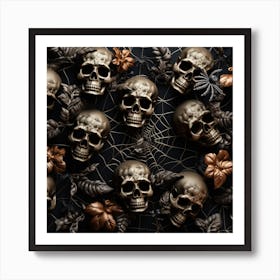 Halloween Skulls Art Print