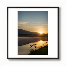 Sunrise Over A Lake 1 Art Print