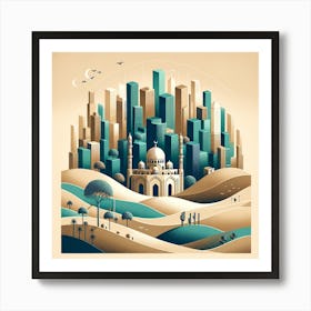 Oasis In City Canvas 2d Art Print