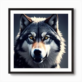 Wolf_edit in dark place 1 Art Print